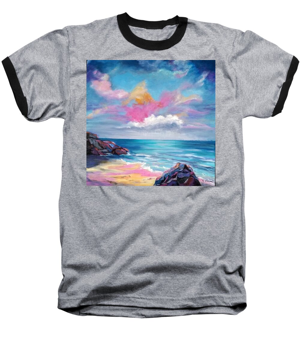 Sky Baseball T-Shirt featuring the painting Breathtaking by Rosie Sherman
