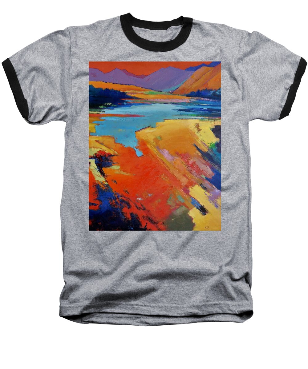 Brilliant Color Baseball T-Shirt featuring the painting Brilliant 4 by Gary Coleman