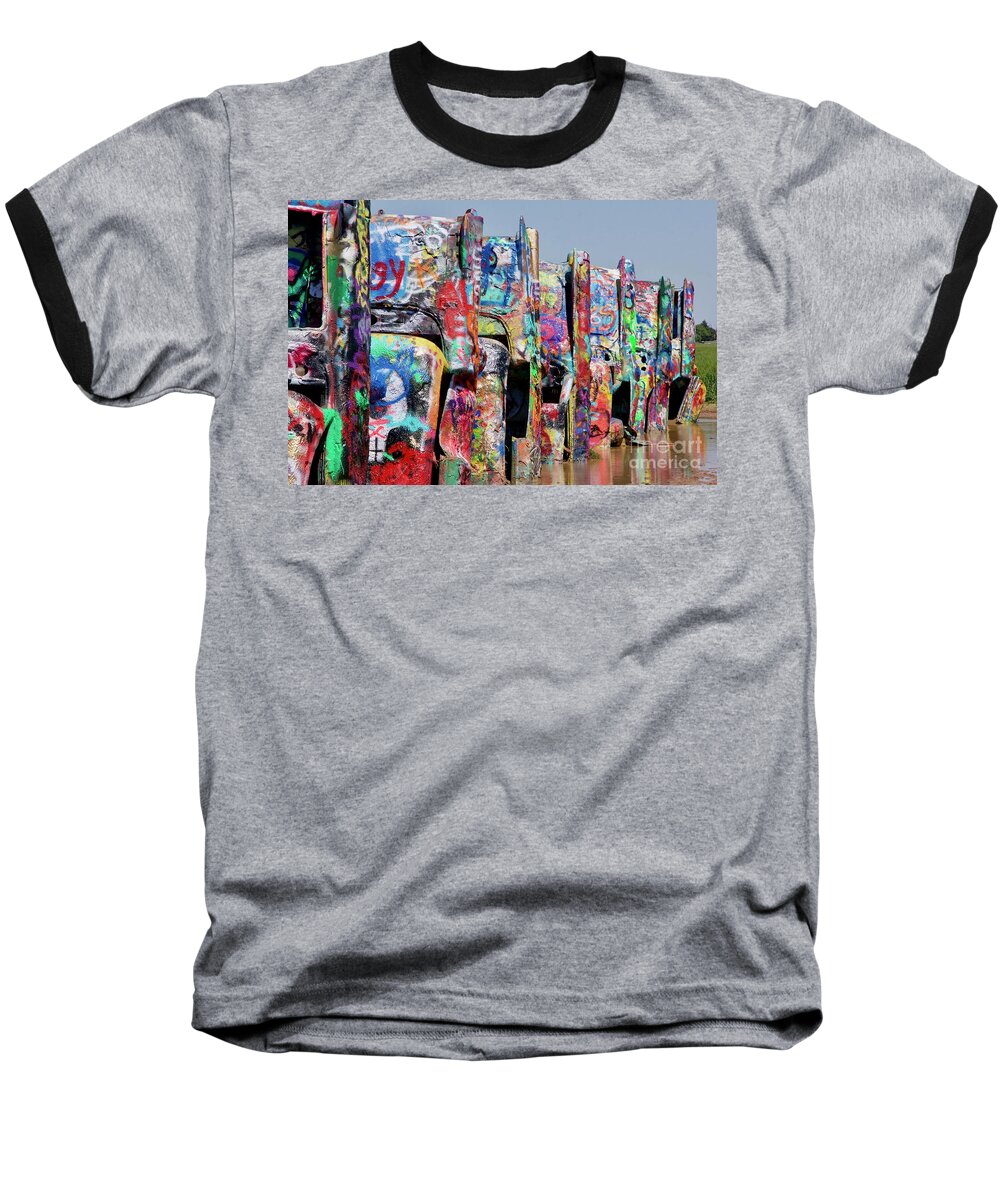 Photography Baseball T-Shirt featuring the photograph Cadillac Ranch by Sean Griffin