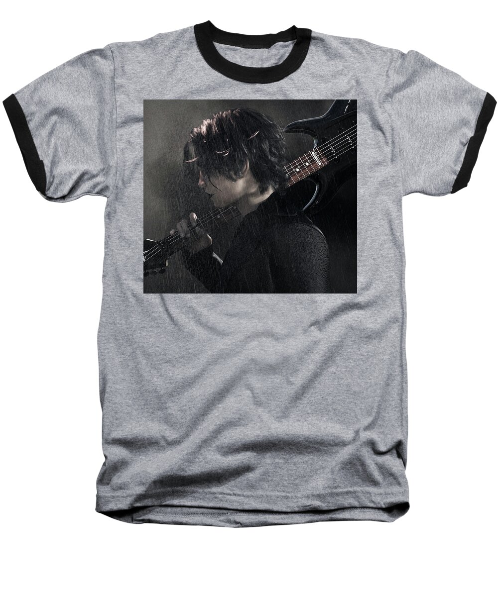 The Crow Baseball T-Shirt featuring the digital art Can't Rain All the Time by Robert Hazelton