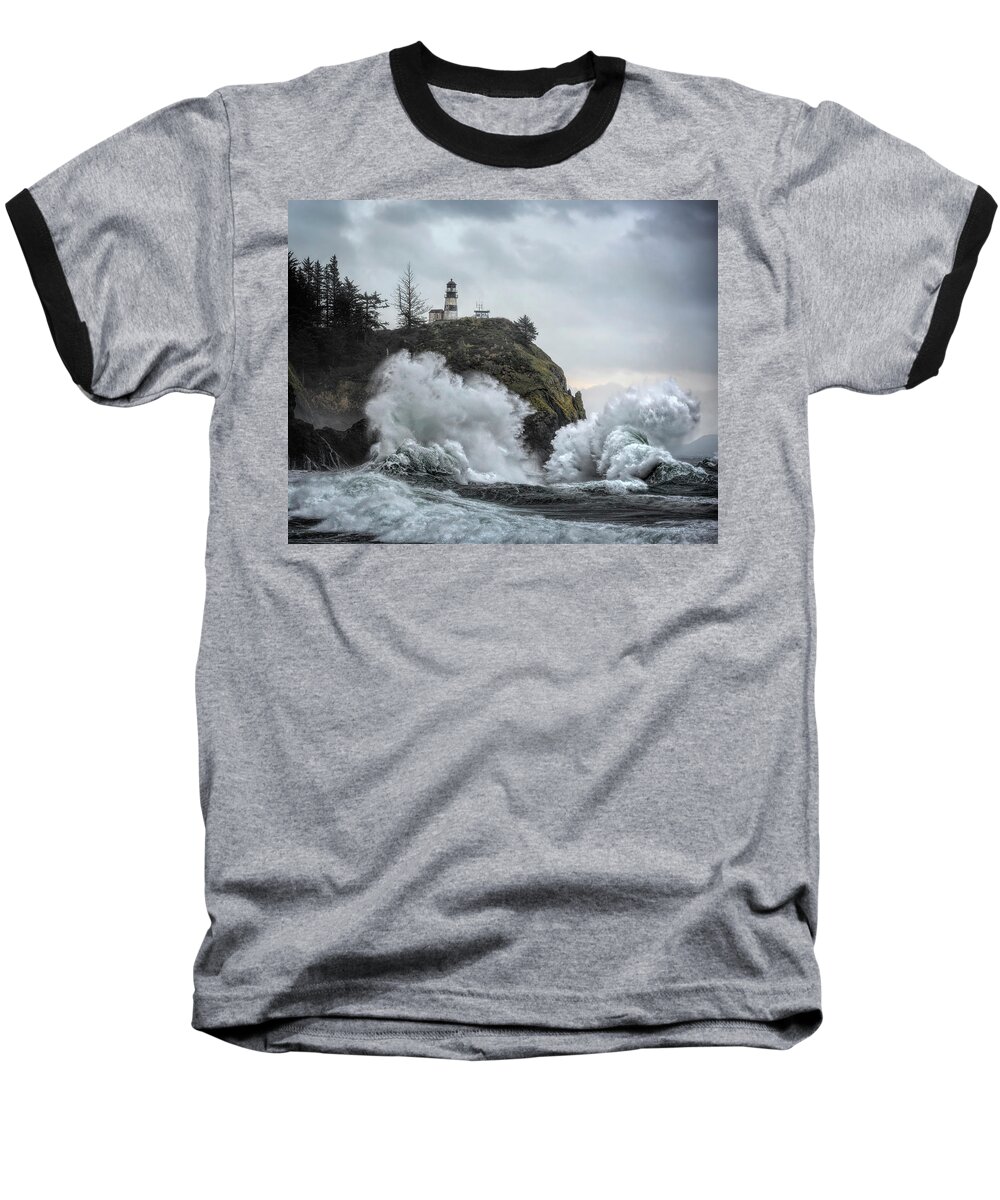 Cape Disappointment Chaos Baseball T-Shirt featuring the photograph Cape Disappointment Chaos by Wes and Dotty Weber