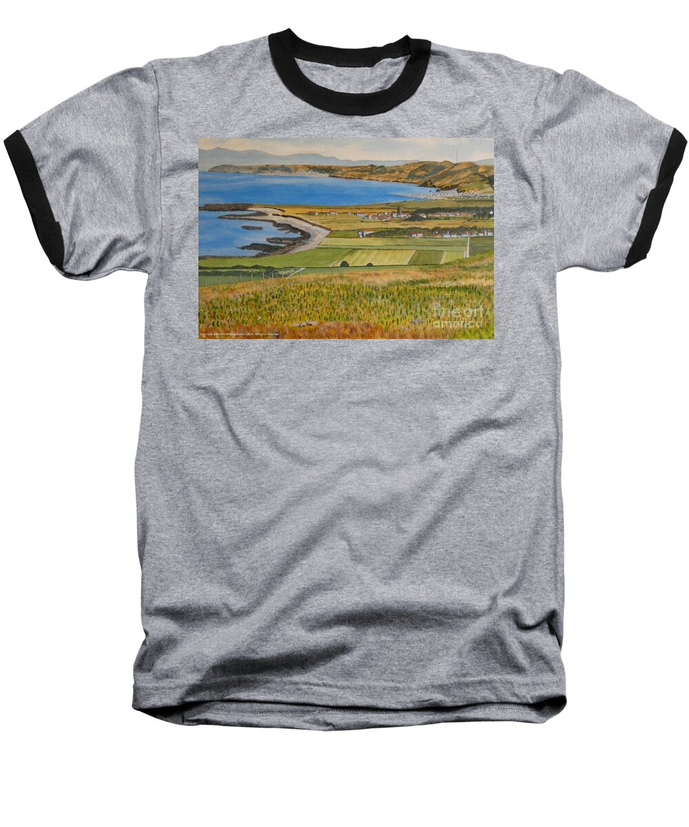 Ceredigion Coast Path From Aberaeron To Llanrhystud Painting Baseball T-Shirt featuring the painting Ceredigion Coast Path from Aberaeron to Llanrhystud painting by Edward McNaught-Davis