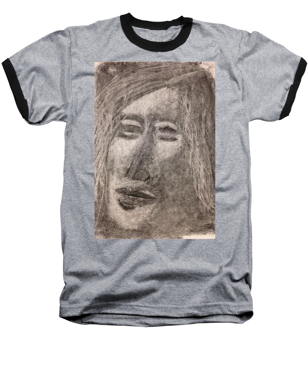 Female Baseball T-Shirt featuring the drawing Charcoal Imagined by Marty Klar