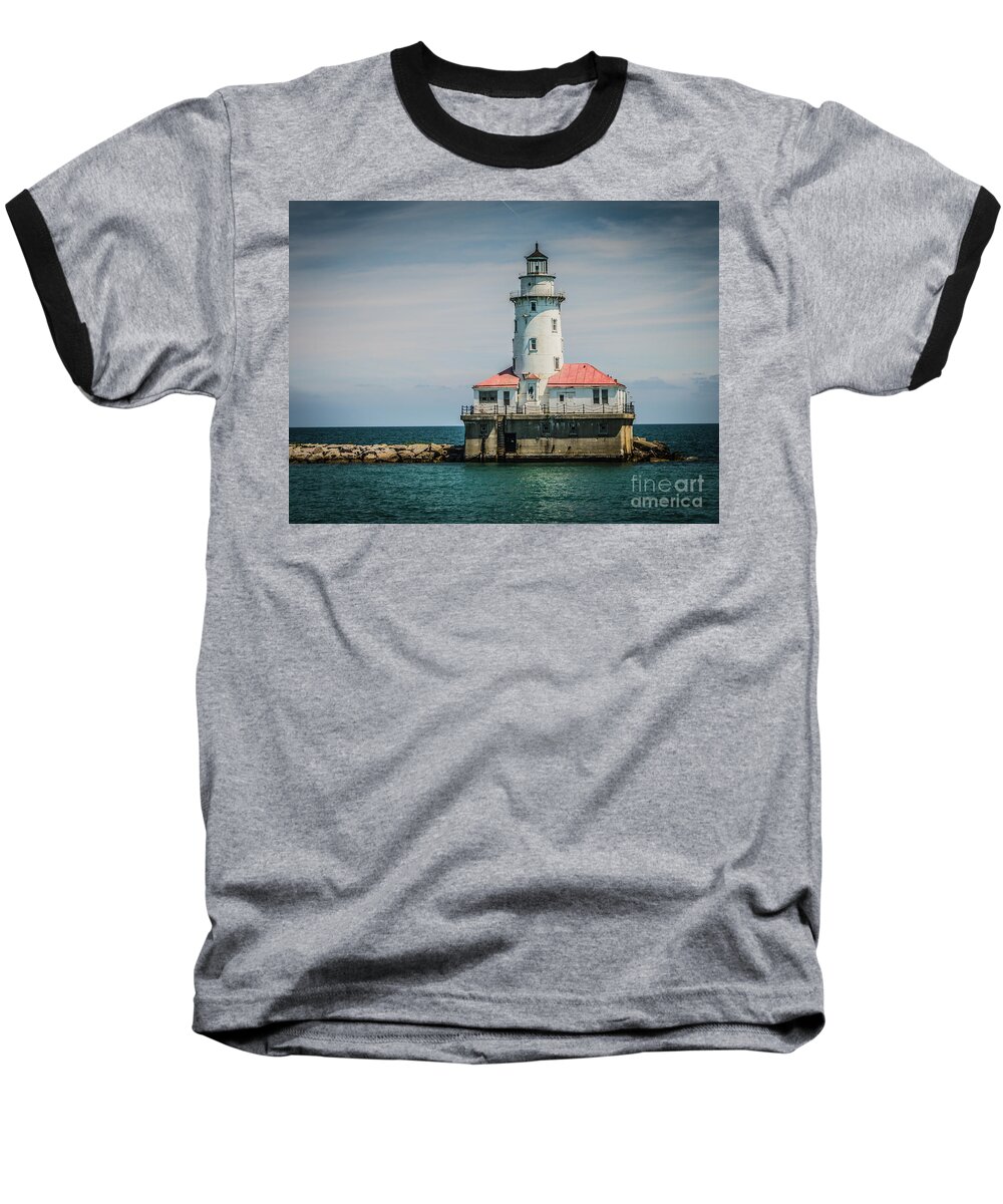 Lighthouse Baseball T-Shirt featuring the photograph Chicago Harbor Lighthouse by Scott and Dixie Wiley