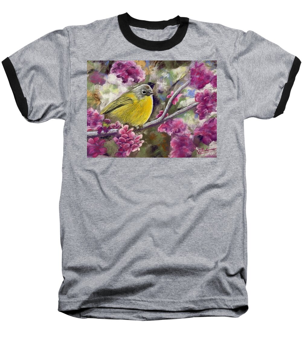 Bird Baseball T-Shirt featuring the painting Spring Arrives by Jan Chesler