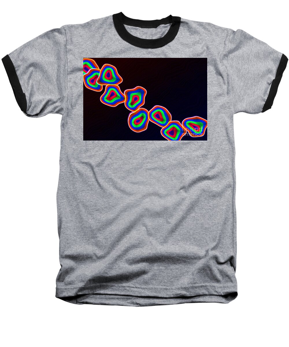 Circles Baseball T-Shirt featuring the digital art Circles in Motion by Bill King