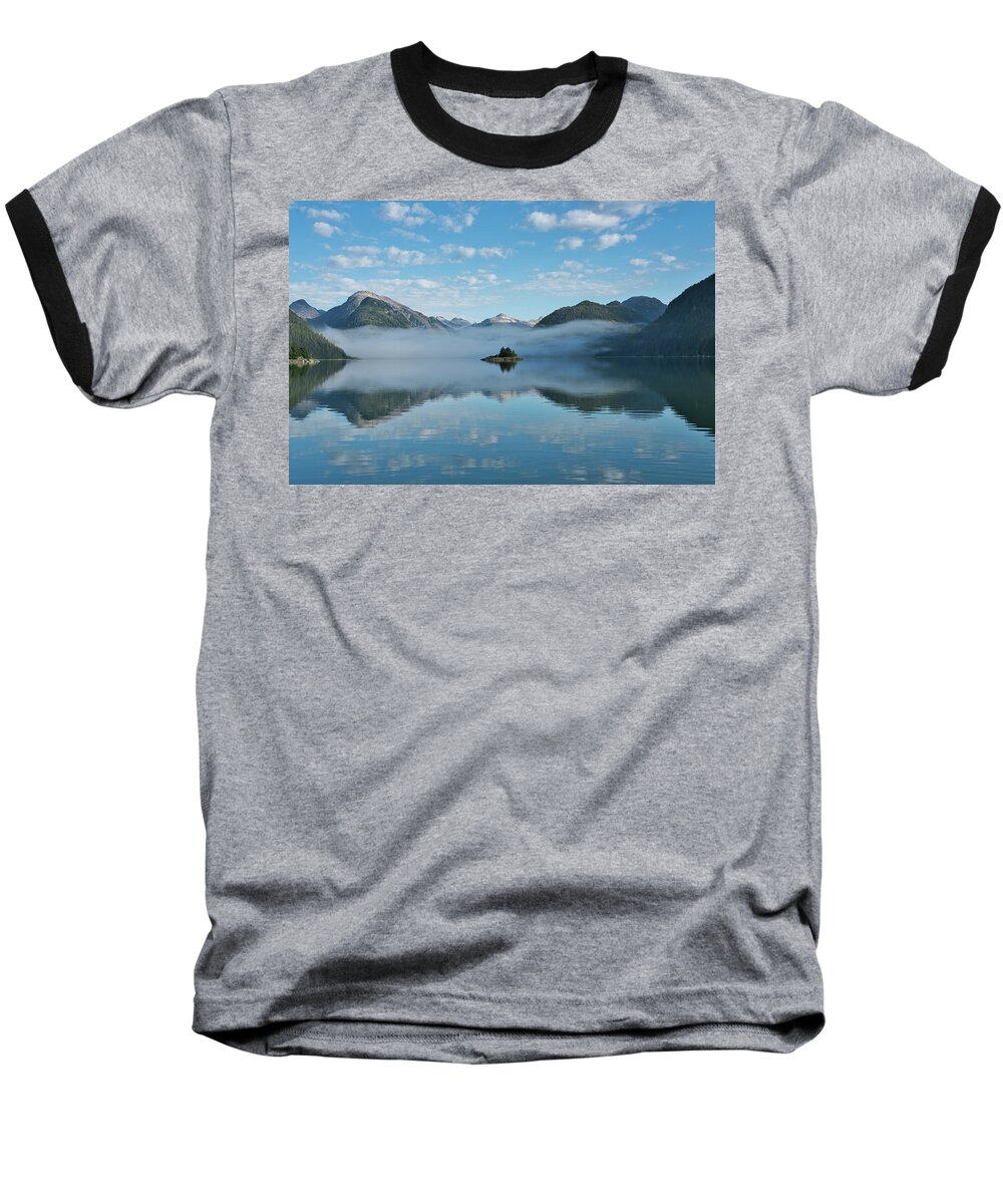Alaska Baseball T-Shirt featuring the photograph Clearing Mist in Dundas Bay by Michele Cornelius