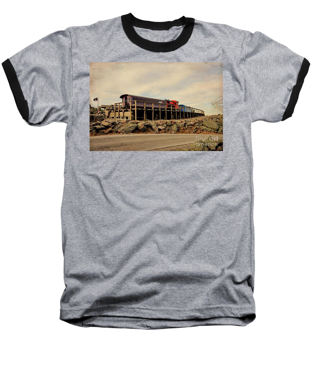 Marcia Lee Jones Baseball T-Shirt featuring the photograph Cog Railway by Marcia Lee Jones