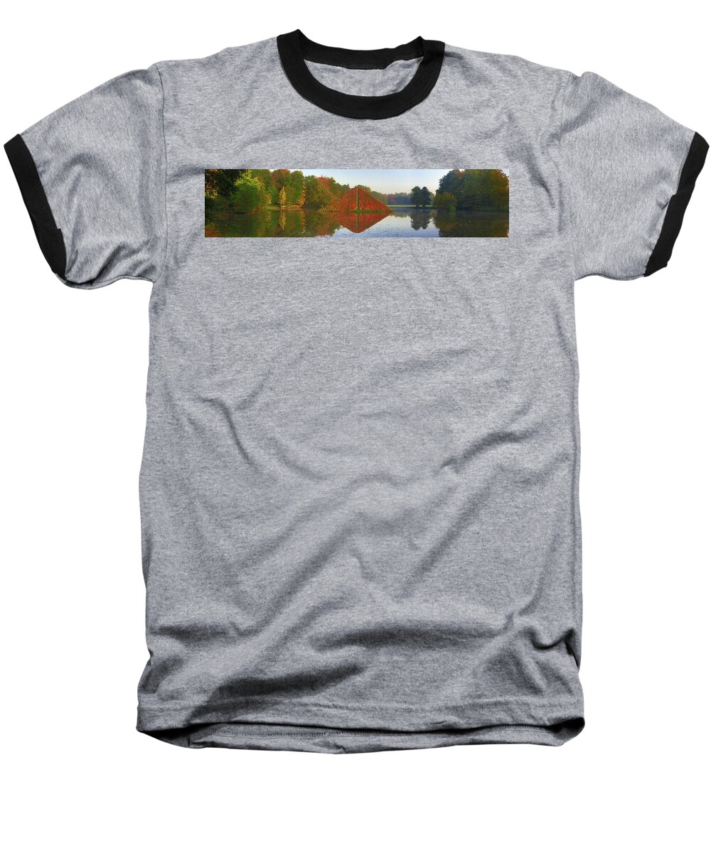 Landscape Park Baseball T-Shirt featuring the photograph Colored lake pyramid by Sun Travels