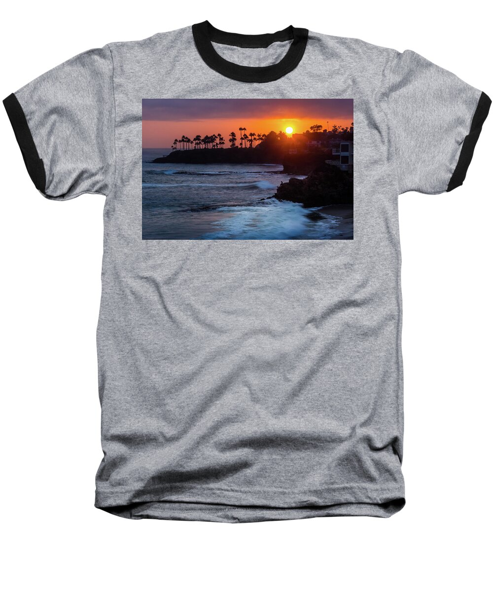 Beach Baseball T-Shirt featuring the photograph Colorful Laguna Beach Sunset by Andy Konieczny