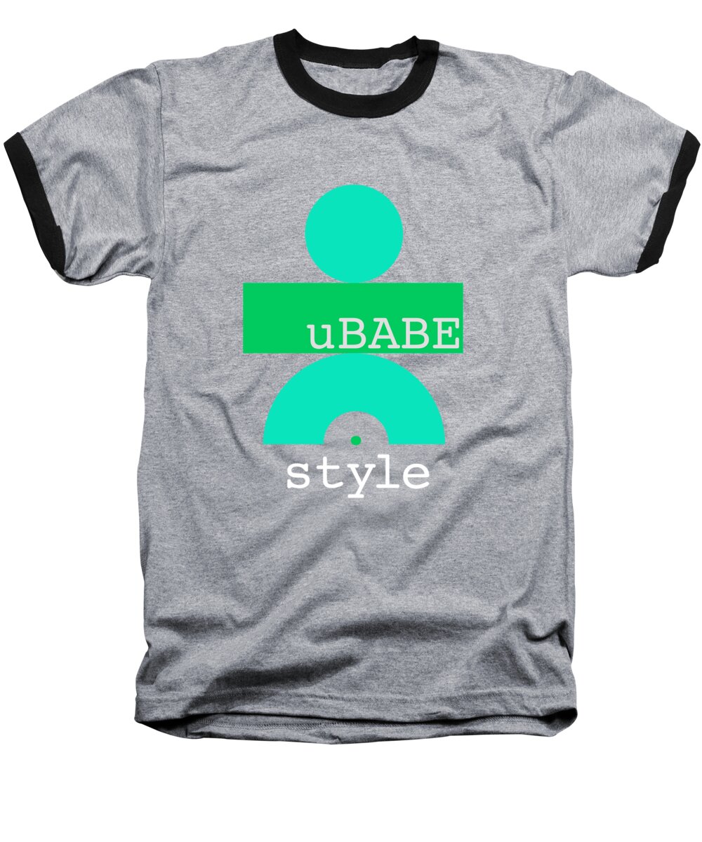 Cool Green Style Baseball T-Shirt featuring the digital art Cool Green Style by Ubabe Style