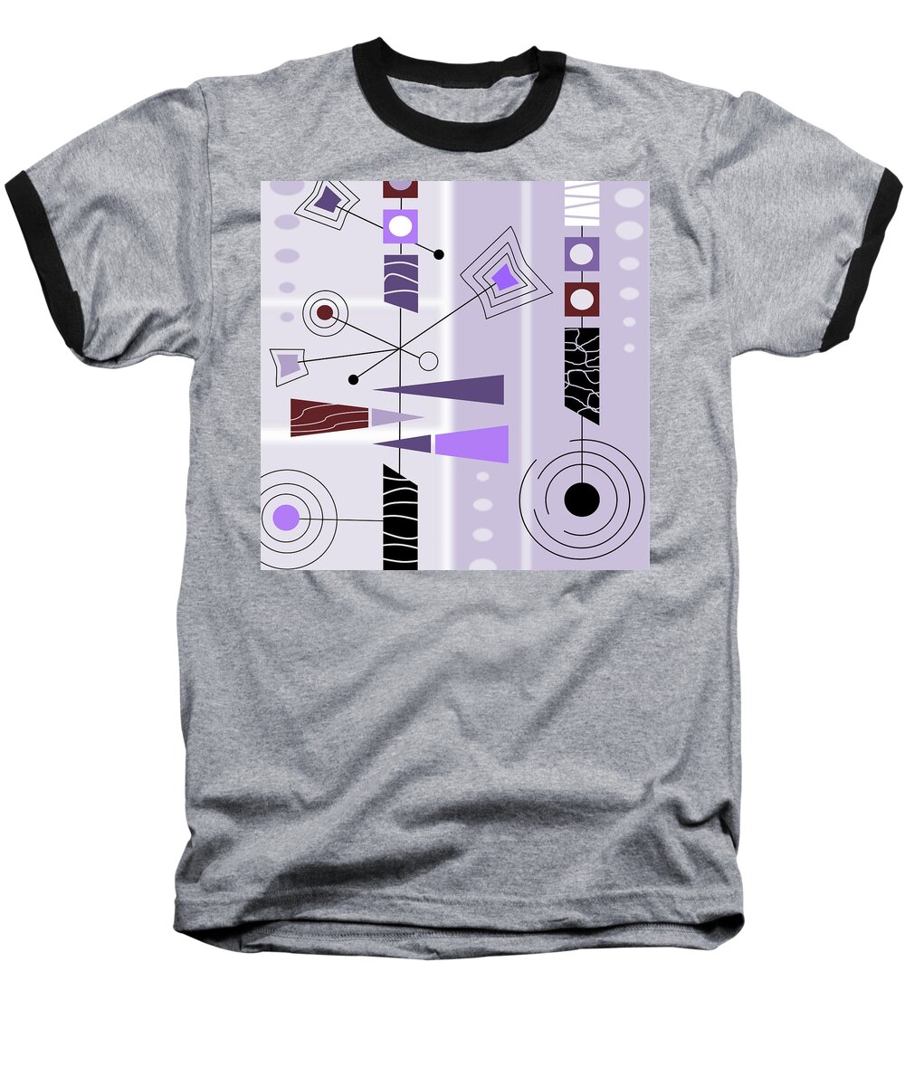 Graphic Baseball T-Shirt featuring the digital art Cool New Purple by Tara Hutton