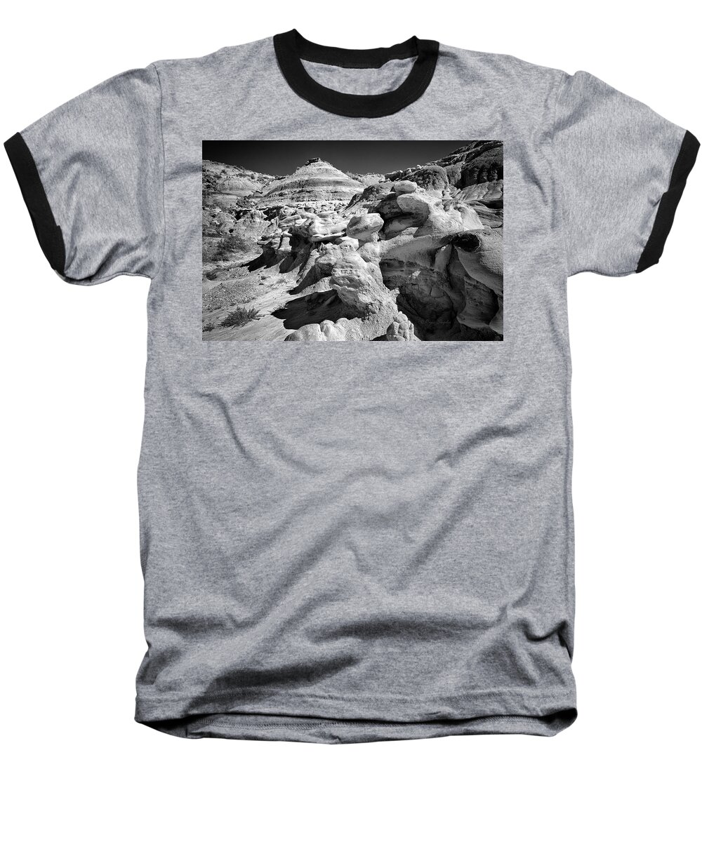 Beautiful Photos Baseball T-Shirt featuring the photograph Cottonwood Creek Strange Rocks 6 BW by Roger Snyder