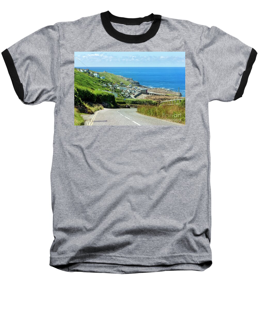 Sennen Cove Baseball T-Shirt featuring the photograph Cove Hill Sennen Cove by Terri Waters