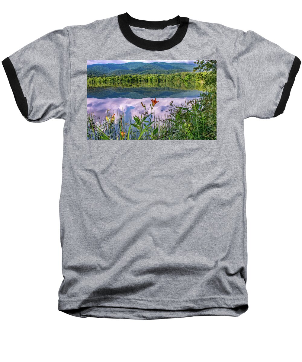 Cove Lake State Park Baseball T-Shirt featuring the photograph Cove Lake Reflections by Marcy Wielfaert