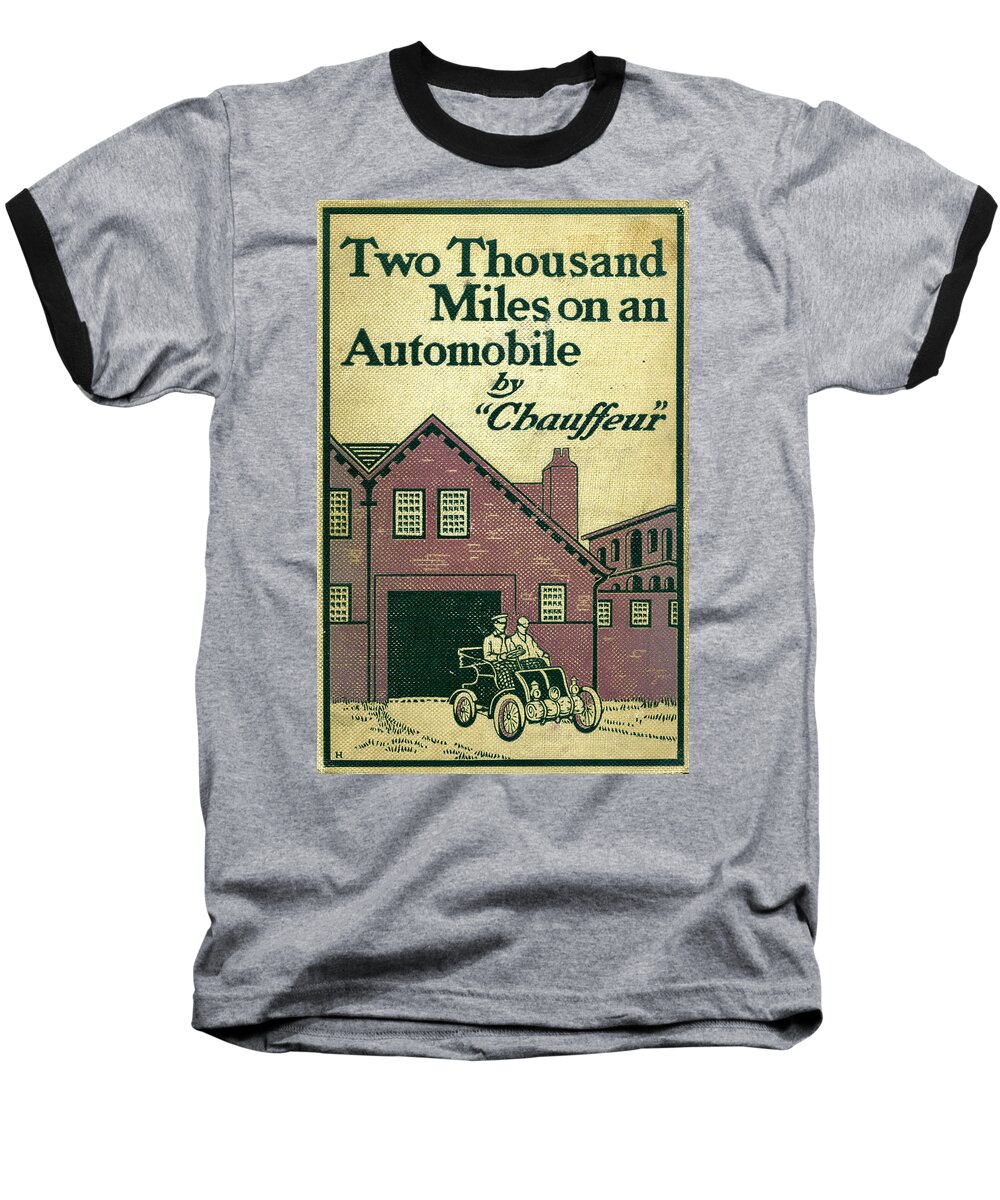 Automobile Baseball T-Shirt featuring the mixed media Cover design for Two Thousand Miles on an Automobile by Edward Stratton Holloway