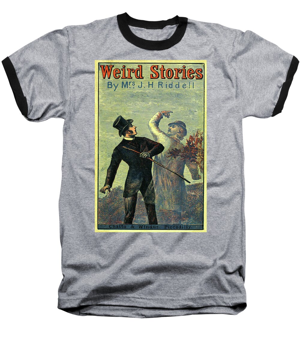 Yellowbacks Baseball T-Shirt featuring the mixed media Victorian Yellowback Cover for Weird Stories by Unknown