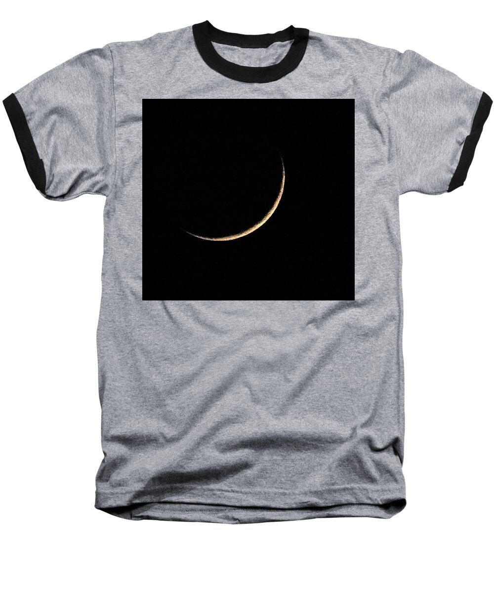 Moon Baseball T-Shirt featuring the photograph Crescent Moon by Jerry Connally