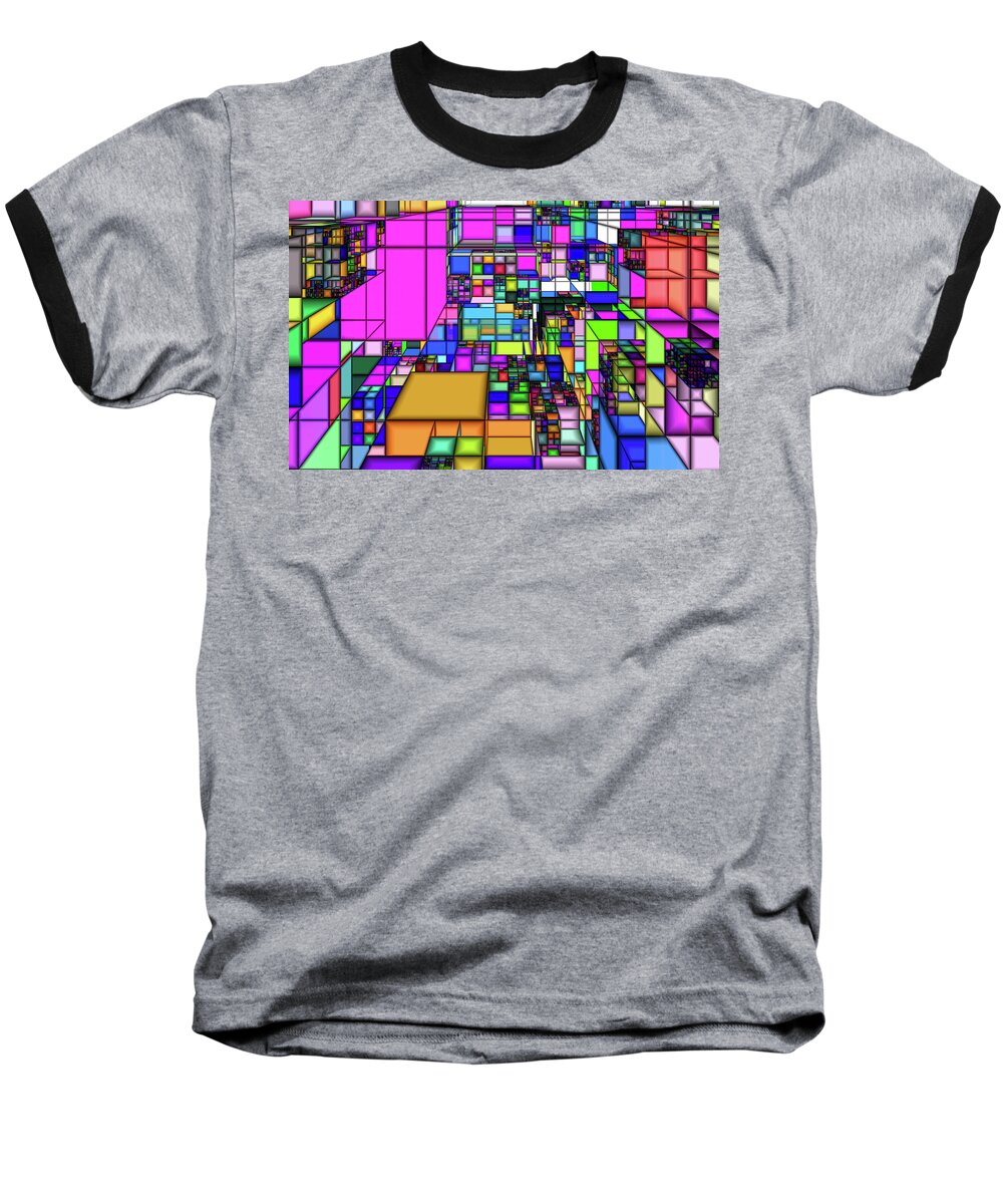 Cubicles Baseball T-Shirt featuring the digital art Cubicles by Gary Blackman