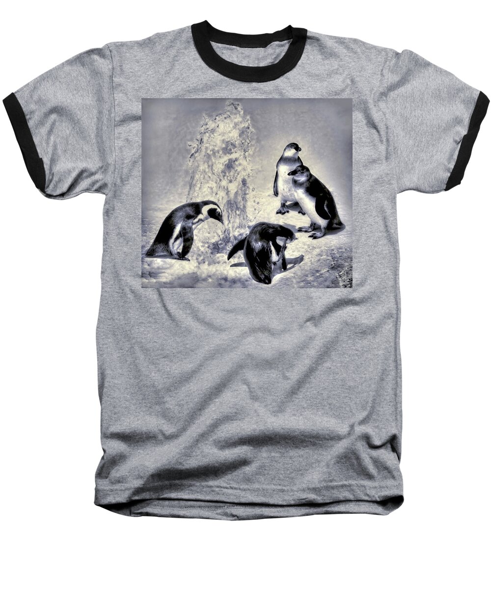 Penguins Baseball T-Shirt featuring the photograph Cute Penguins by Pennie McCracken