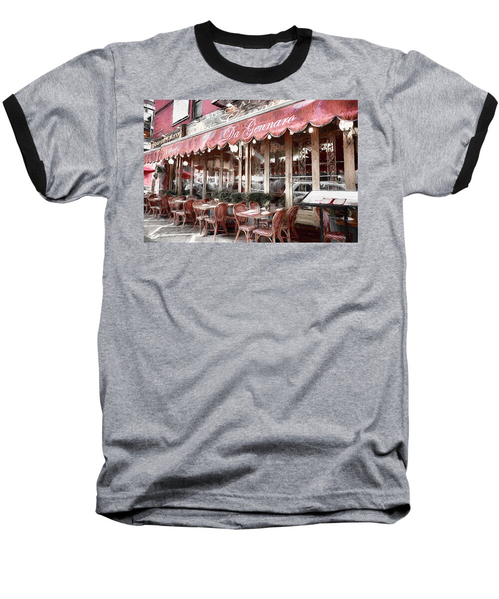 Little Italy Baseball T-Shirt featuring the photograph Da Gennaro 2.0 by Alison Frank