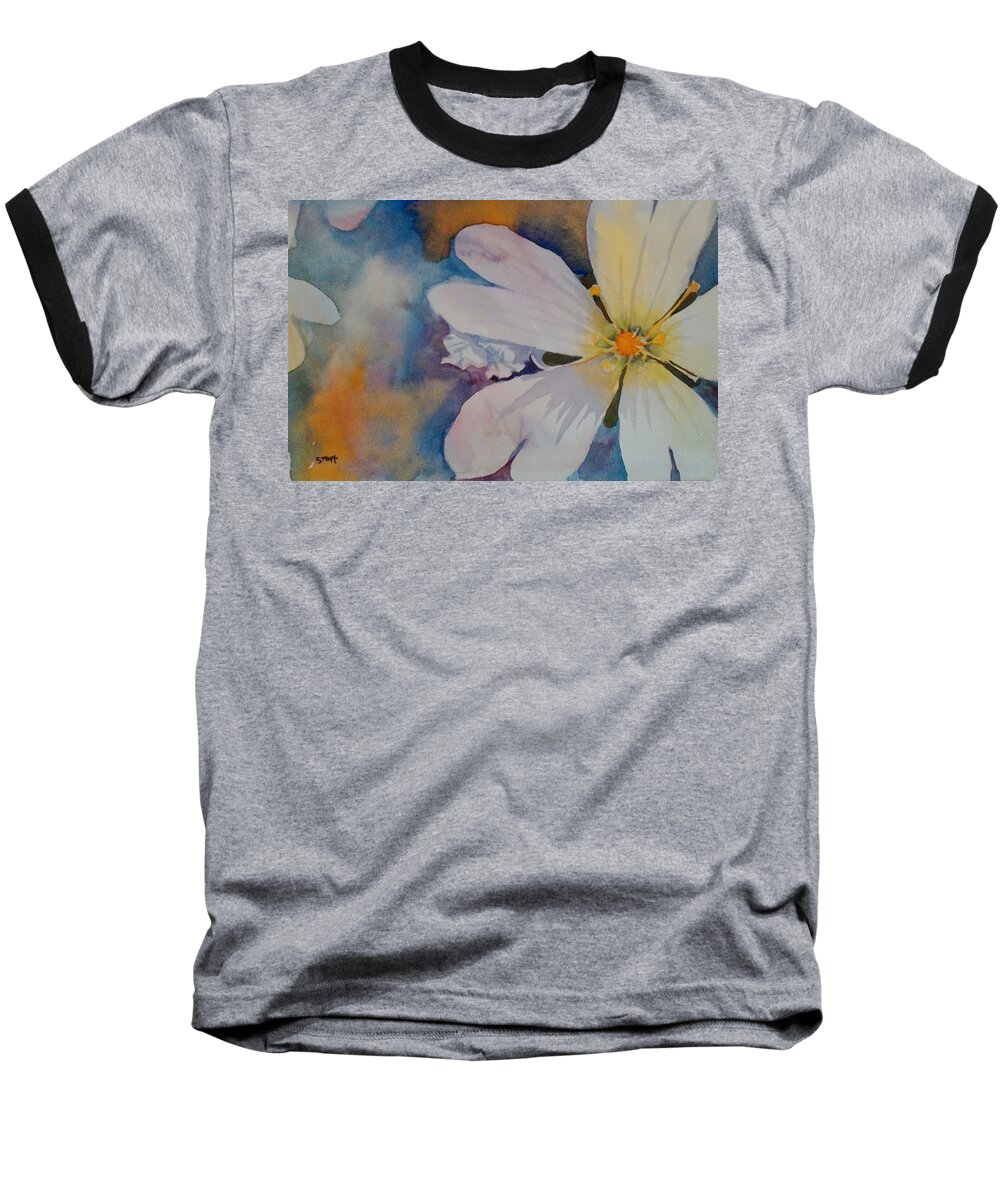 Daisy Baseball T-Shirt featuring the painting Daisy by Sandie Croft