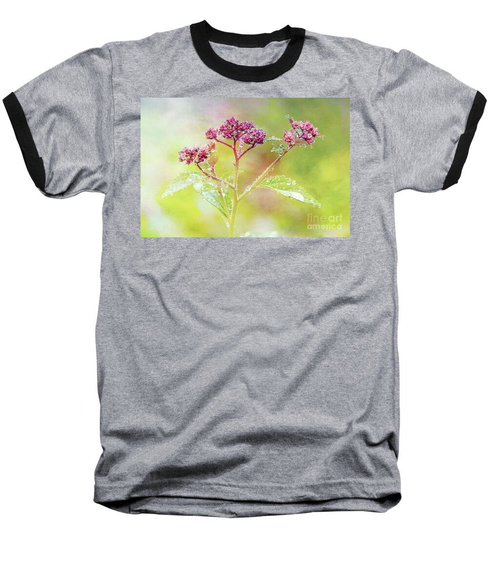 Water Droplets Baseball T-Shirt featuring the photograph Dance of the Droplets by Anita Pollak