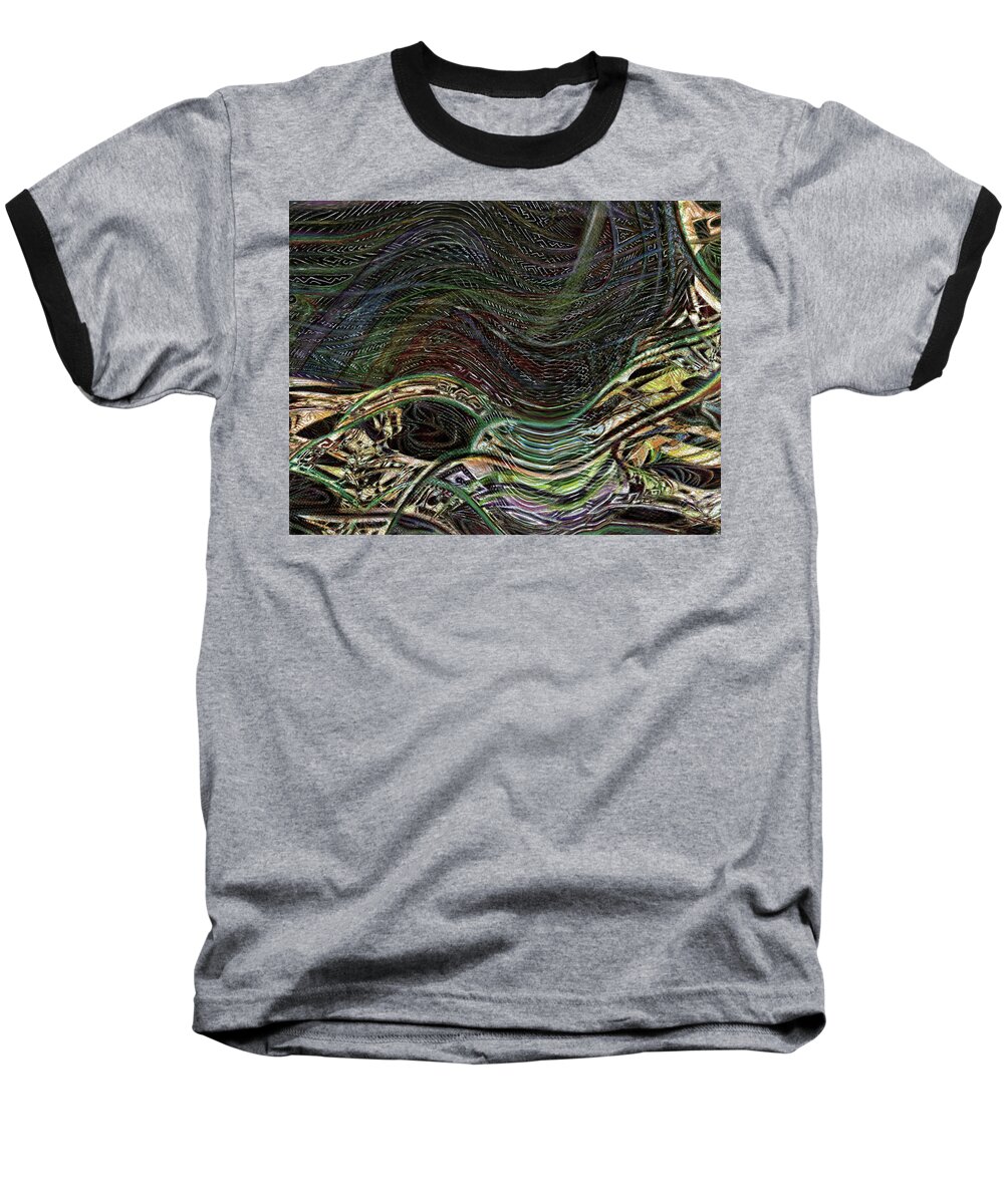Dark Rainbow Baseball T-Shirt featuring the painting Dark Rainbow by Jeremy Robinson