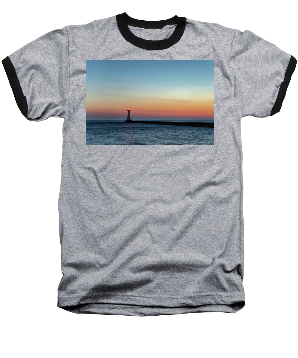 Lake Ontario Baseball T-Shirt featuring the photograph Dawn at Sodus Point by Rod Best
