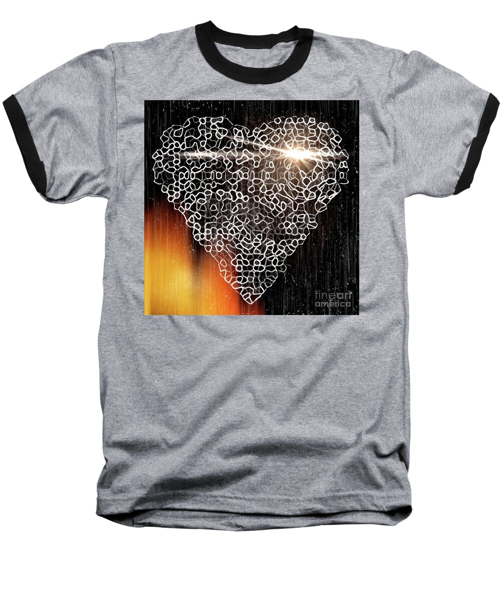 Heart Baseball T-Shirt featuring the digital art DigiHeart2 by Bill King