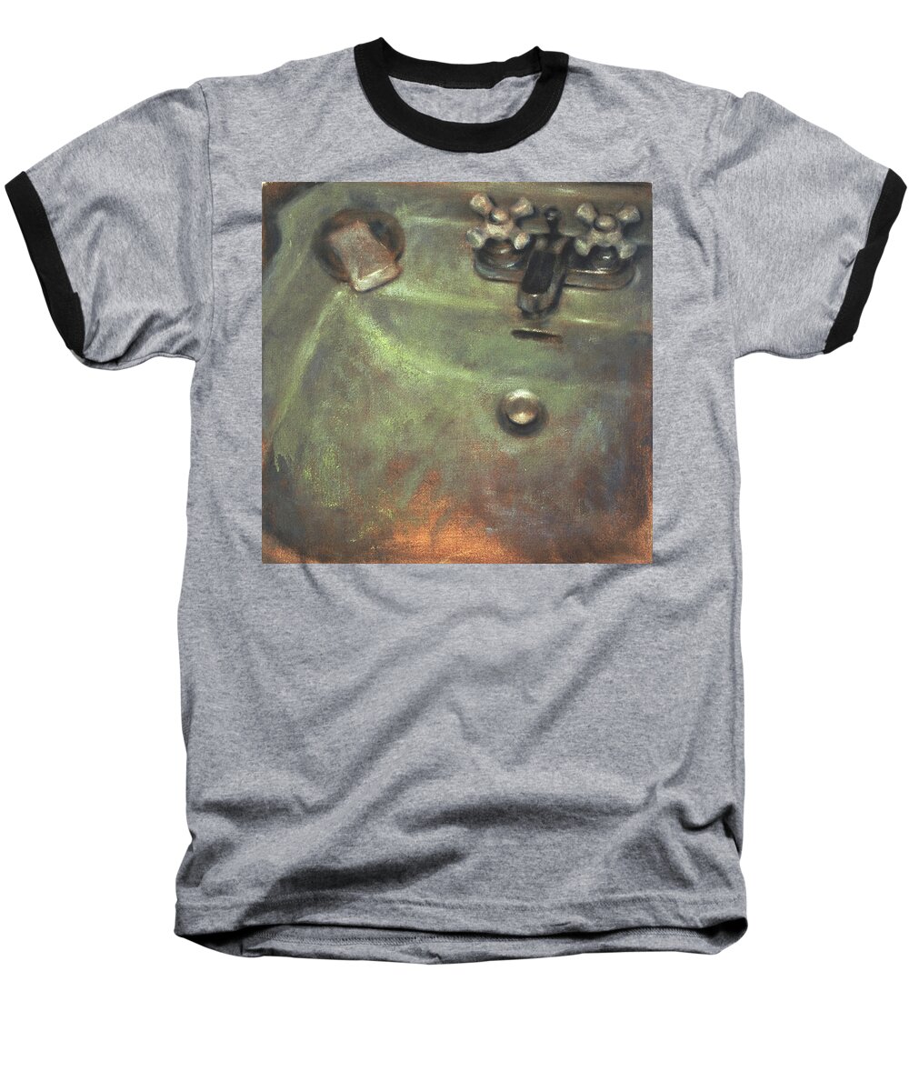 Sink Baseball T-Shirt featuring the painting Domestication #3 by Janet Zoya