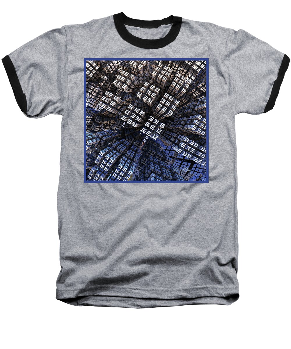 Fractal Baseball T-Shirt featuring the digital art Don't Look Down by William Ladson