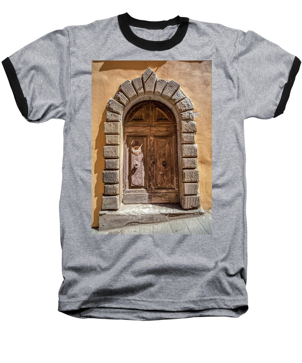 Tuscany Baseball T-Shirt featuring the photograph Door Thirty Two of Tuscany by David Letts