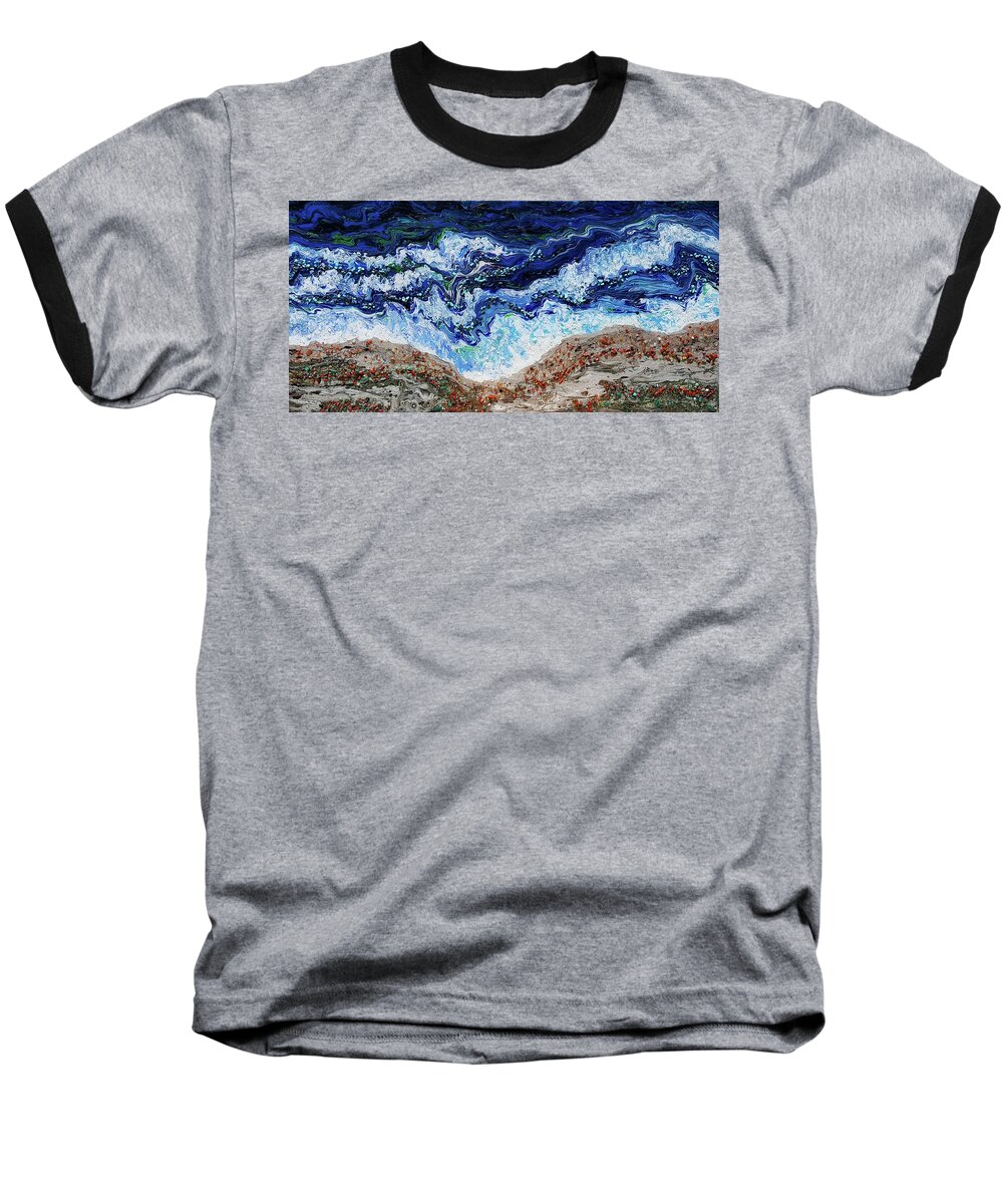 Mixed Media Baseball T-Shirt featuring the mixed media Earth Gems #19W146 by Lori Sutherland