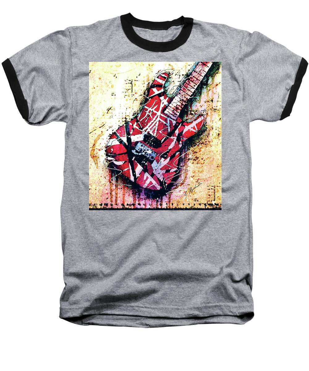 Guitar Baseball T-Shirt featuring the digital art Eddie's Guitar Variation 07 by Gary Bodnar