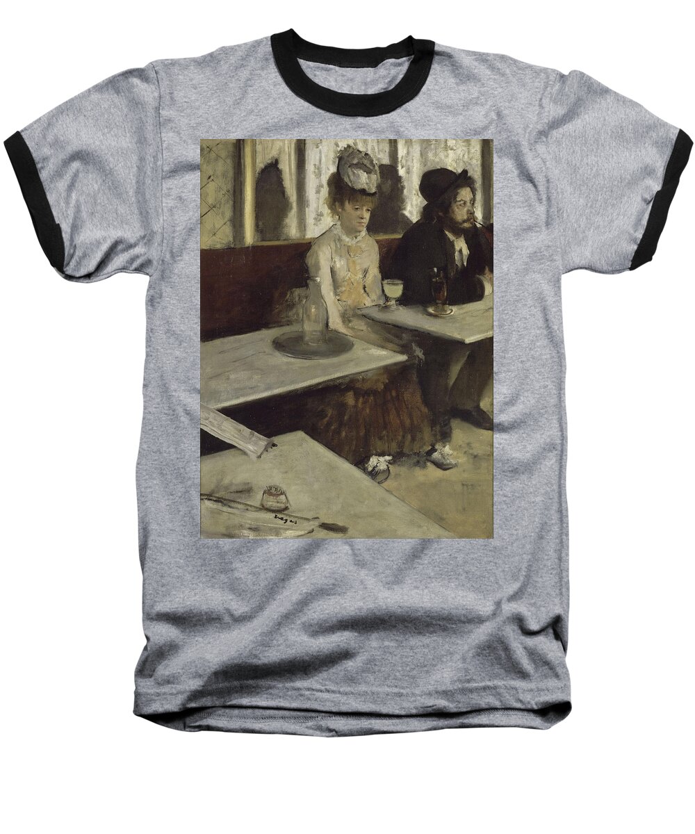 Edgar Degas Baseball T-Shirt featuring the painting EDGAR DEGAS Dans un cafe, dit aussi l'Absinthe In a Cafe. Date/Period 1873. Painting. by Edgar Degas