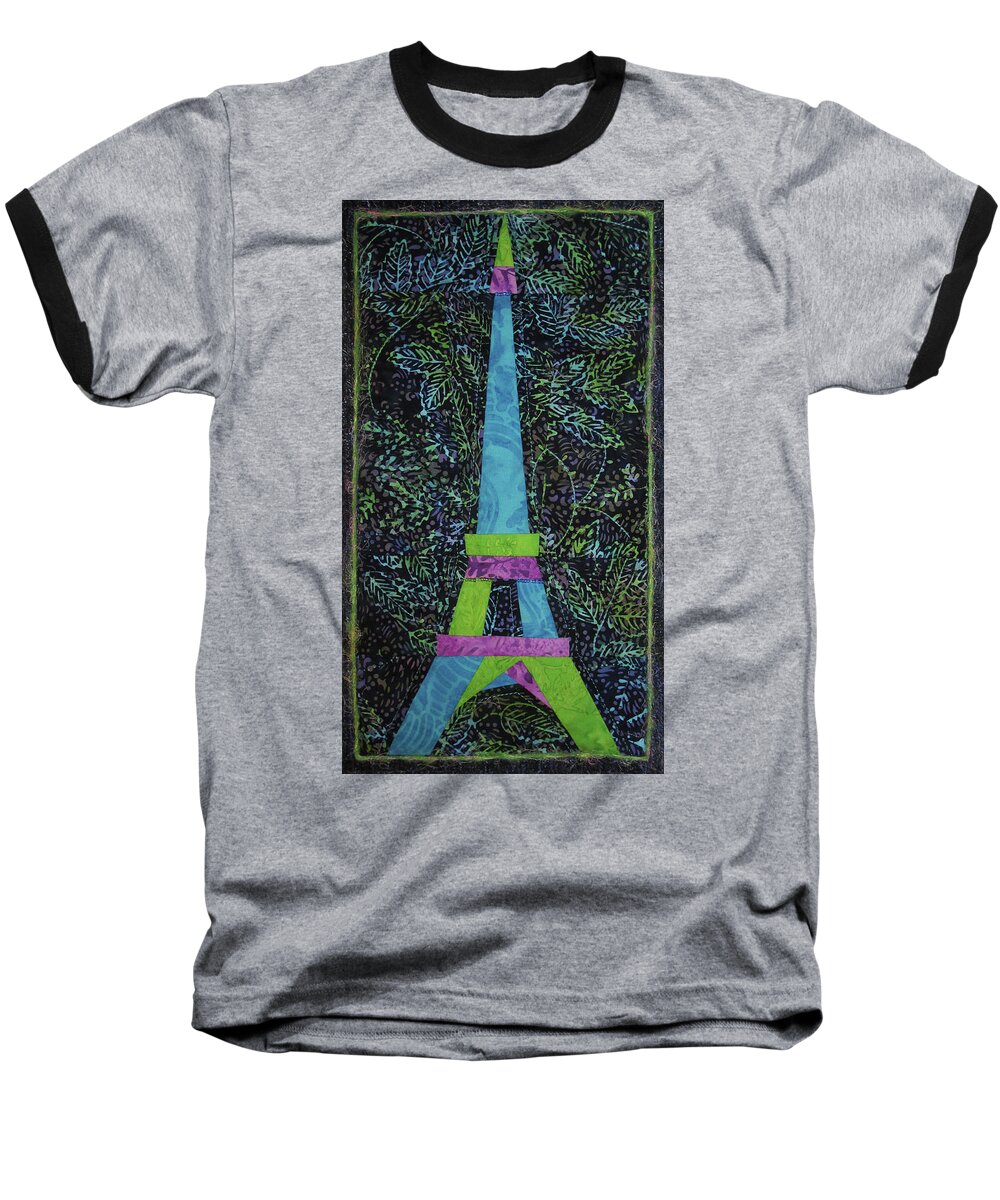  Baseball T-Shirt featuring the tapestry - textile Eiffel Tower by Pam Geisel