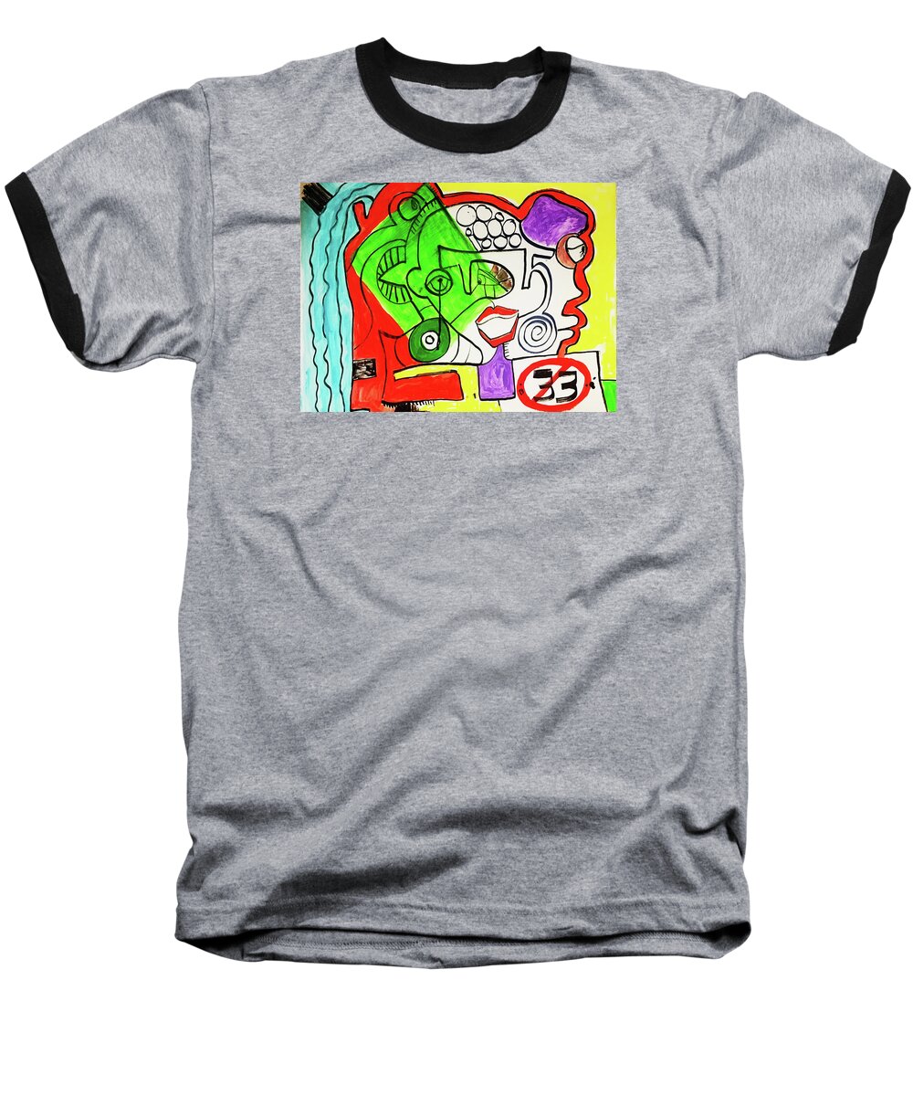 33 Baseball T-Shirt featuring the painting Emotions by Jose Rojas