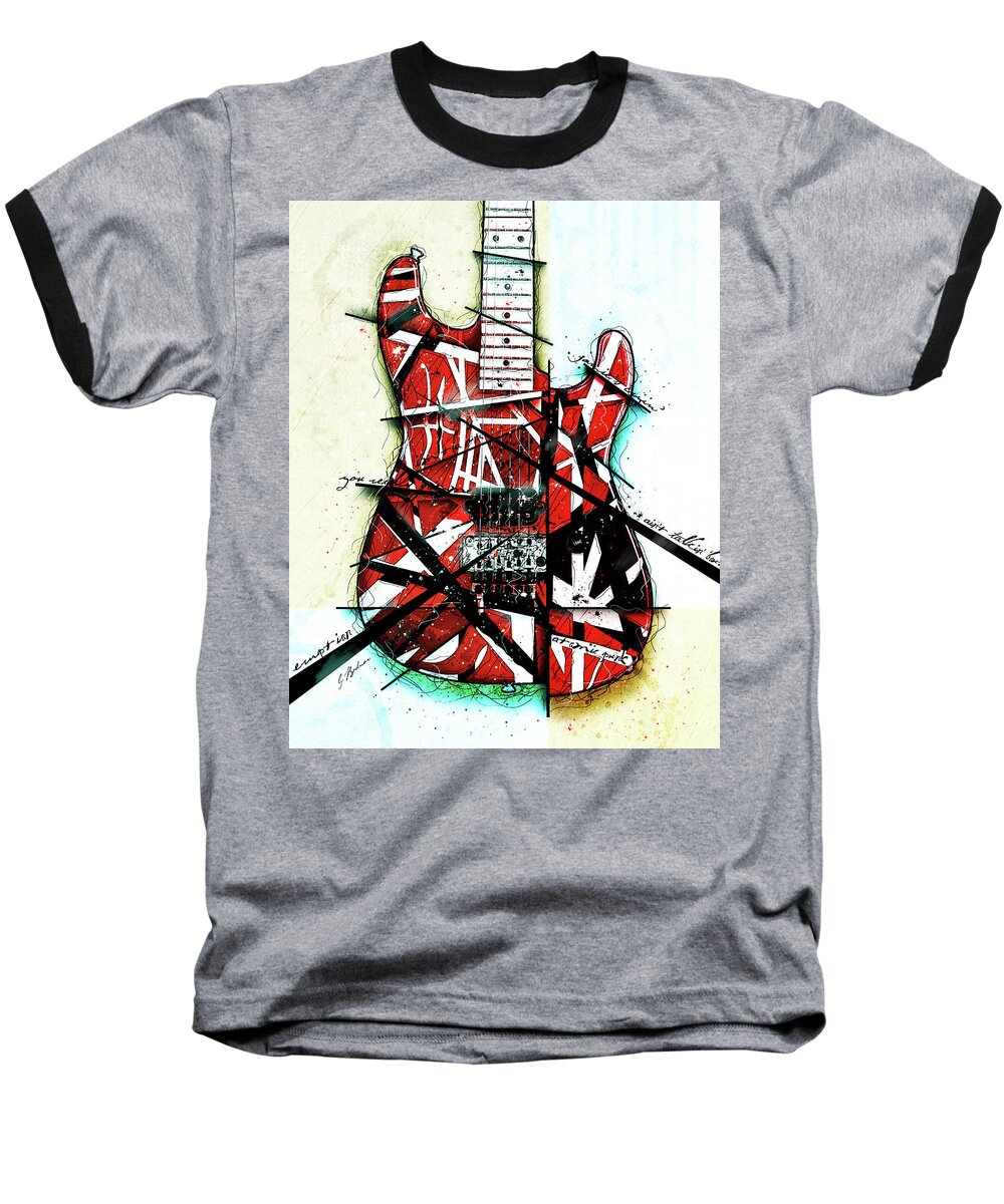 Guitar Art Baseball T-Shirt featuring the digital art Eruption by Gary Bodnar