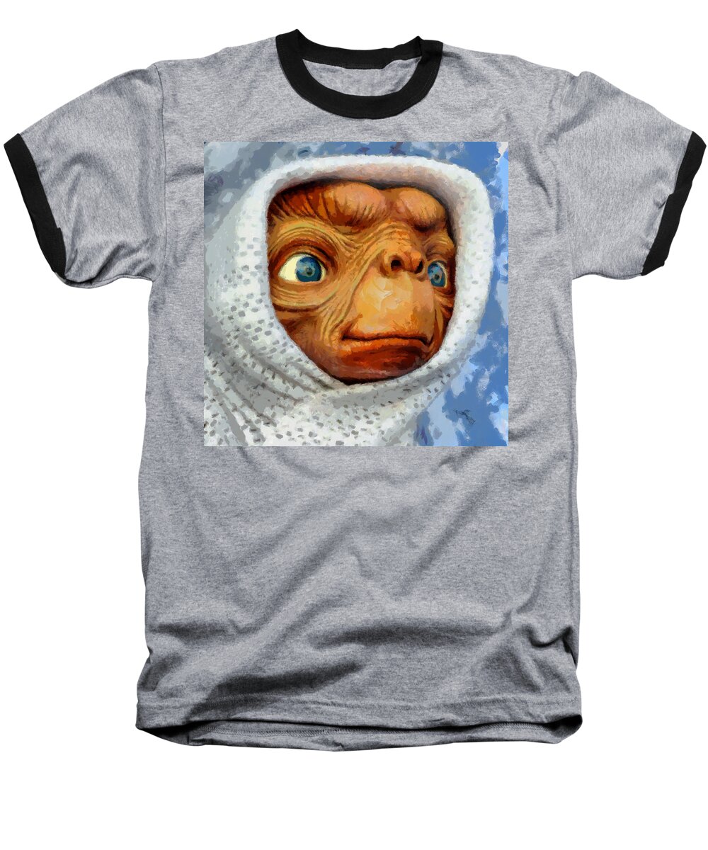 Et Baseball T-Shirt featuring the digital art ET by Ronald Bolokofsky