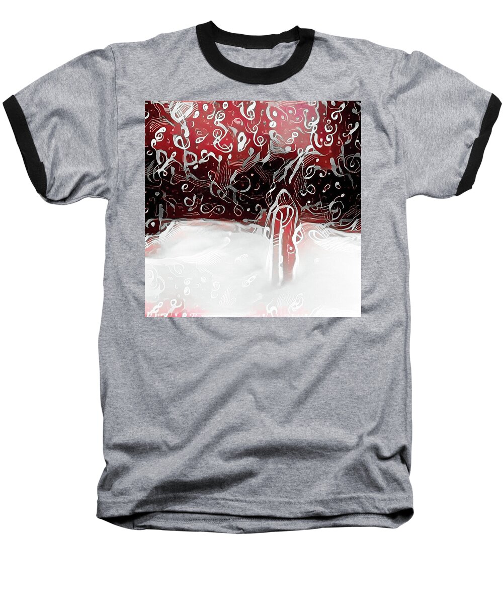 Abstract Baseball T-Shirt featuring the digital art Eternal music by Bruce Rolff