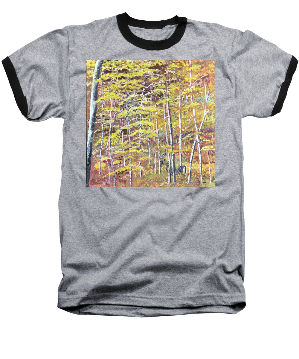 Fall Baseball T-Shirt featuring the painting Fall Browsing by Christine Lathrop