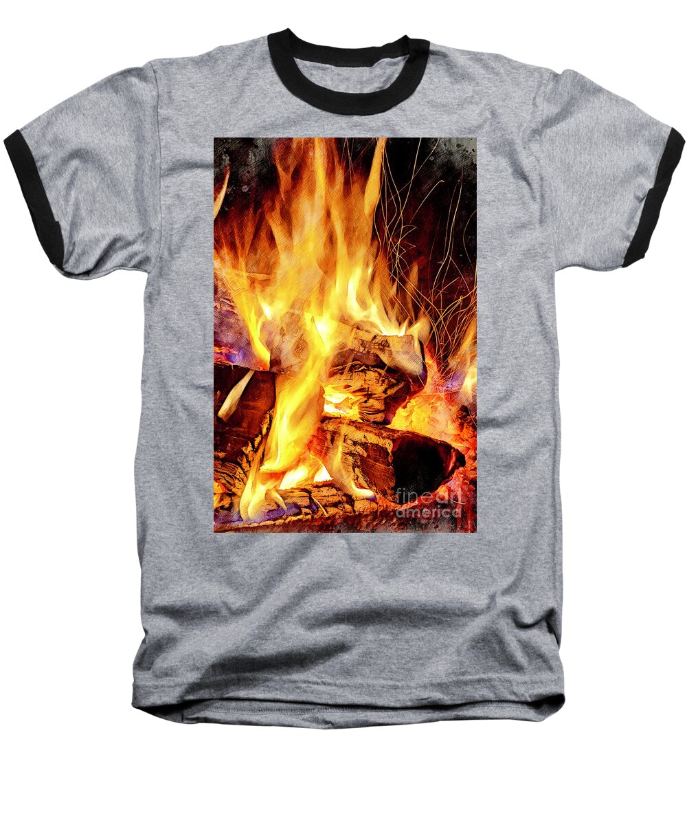 Fire Baseball T-Shirt featuring the photograph Fire by David Smith