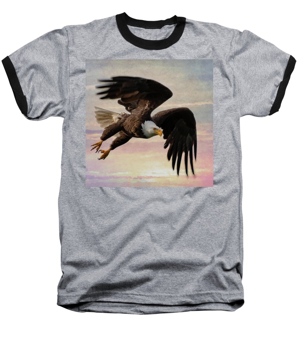 Bald Eagle Baseball T-Shirt featuring the photograph Flight by Mary Hone
