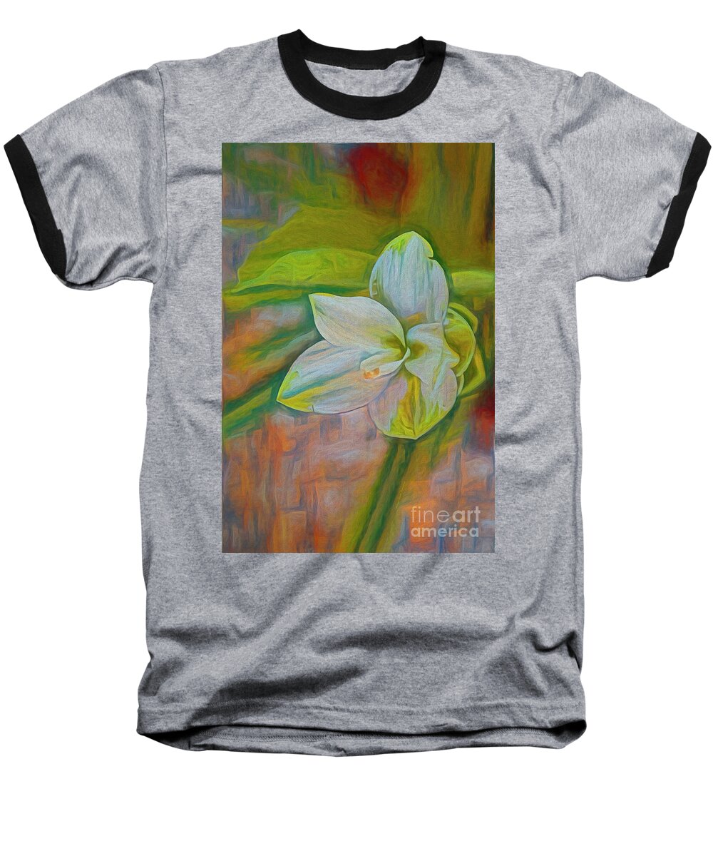 Flower Baseball T-Shirt featuring the painting Floral Delight by Deborah Benoit