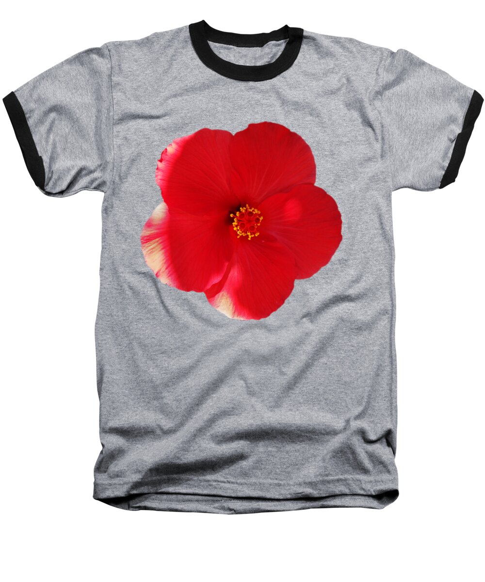 Red Flower Baseball T-Shirt featuring the photograph Flower Power by Charles Stuart