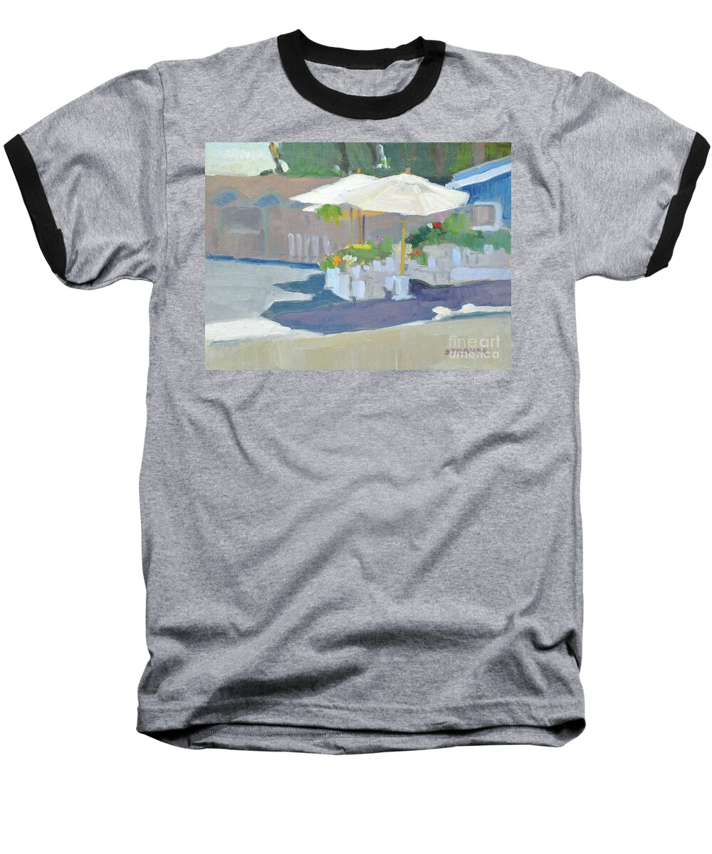 North Park Flower Stand Baseball T-Shirt featuring the painting Flower Stand North Park San Diego California by Paul Strahm