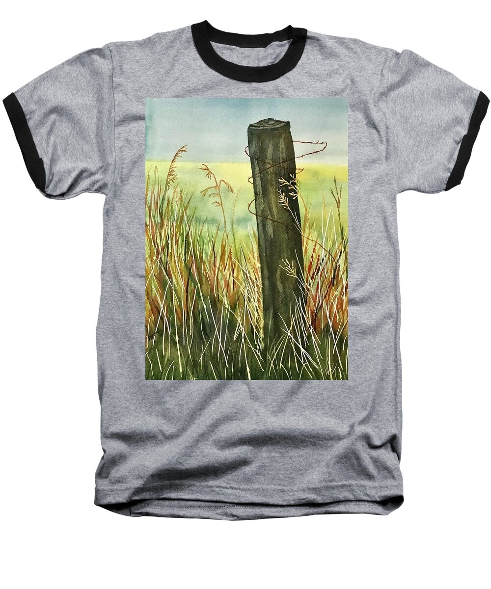 Fence Baseball T-Shirt featuring the painting Forgotten by Beth Fontenot