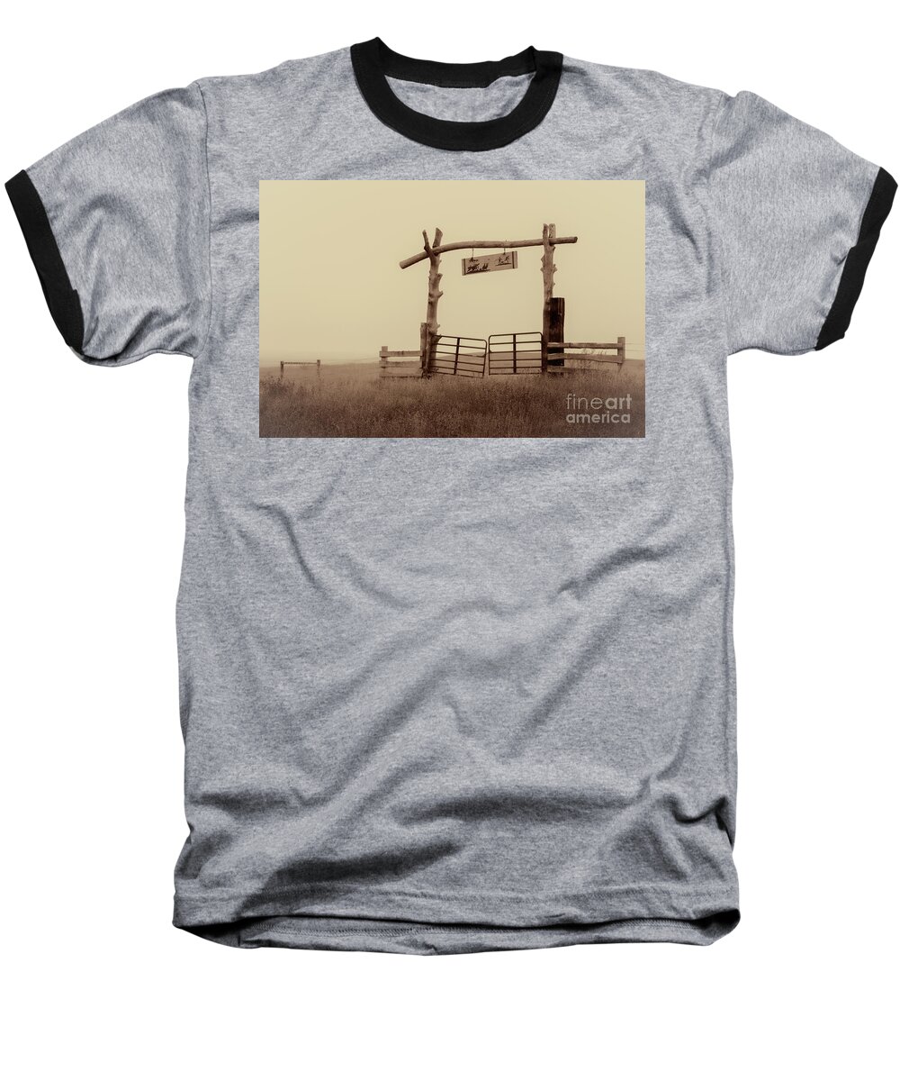 Gate Baseball T-Shirt featuring the photograph Gate In The Wilderness by Harriet Feagin
