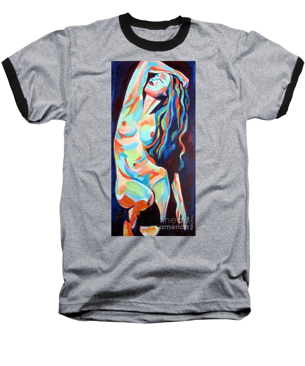 Affordable Original Art Baseball T-Shirt featuring the painting Gentle nude by Helena Wierzbicki